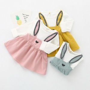 Long sleeve skirt with Big Ear Bunny design